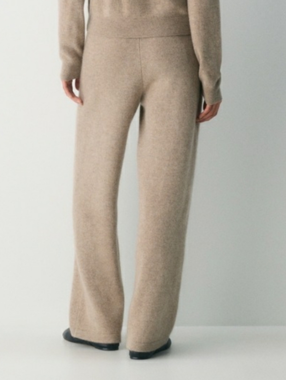 Saks Fifth Avenue 100% Cashmere Wide-Leg Knit Pants in Cream - Picture 3 of 16